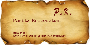 Panitz Krizosztom névjegykártya